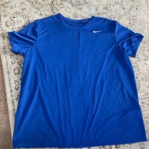 Royal blue nike athletic shirt
